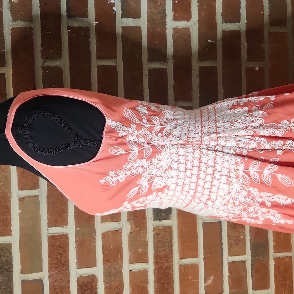 Sophie Max coral fit and flare dress, size Small - Picture 3 of 5